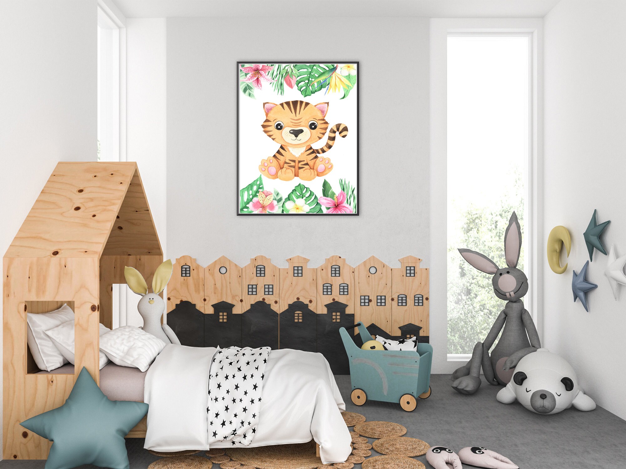 Baby Tiger Nursery Wall Art Wild Animal Nursery Print Baby Etsy