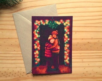 Weihnachtskarte "Weihnachtsumarmung" mit Umschlag