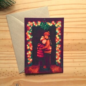 Weihnachtskarte Weihnachtsumarmung mit Umschlag Bild 1