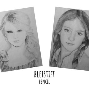 Custom portrait drawing from photo pencil or charcoal gift idea image 3