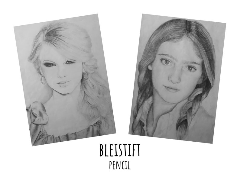 Custom portrait drawing from photo pencil or charcoal gift idea image 3