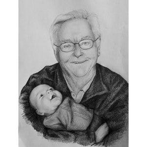 Portraitzeichnung vom Foto Bleistift oder Kohle A4 Auftragszeichnung nach Fotovorlage Geschenk Bild 2