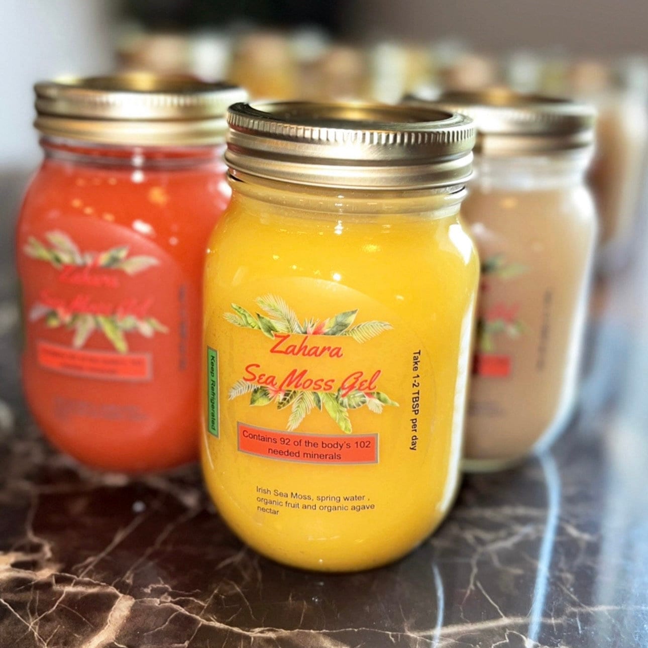 Sea Moss Gel - 100% Raw and Fruit Flavored Organic Natural Wild Harvested Sea Moss