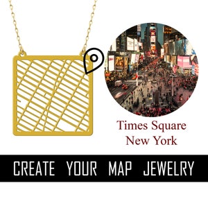 Create your map jewelry Map Necklace City necklace Where you live your memories Special Gifts image 1