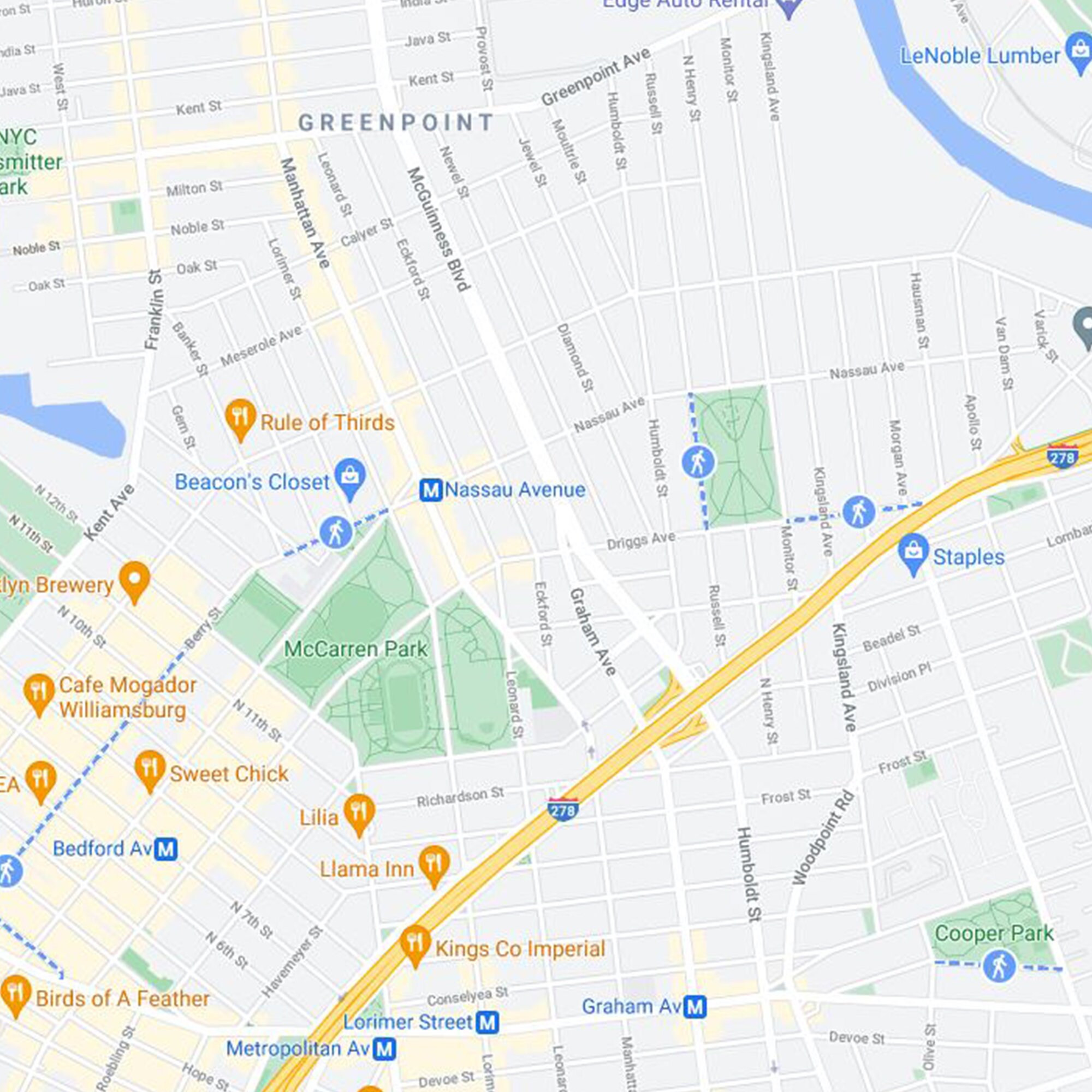 Greenpoint City Map Necklace, Map Necklaces, Silver Map Necklaces, Map