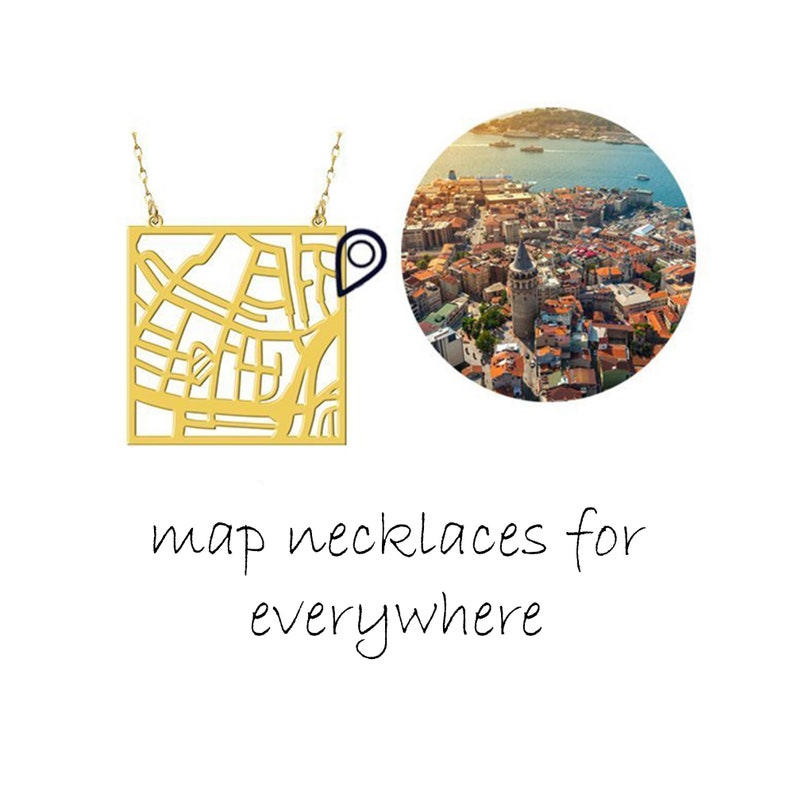 Create your map jewelry Map Necklace City necklace Where you live your memories Special Gifts image 2