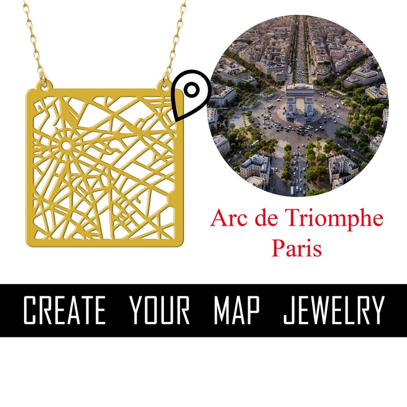 Create your map jewelry Map Necklace City necklace Where you live your memories Special Gifts image 6