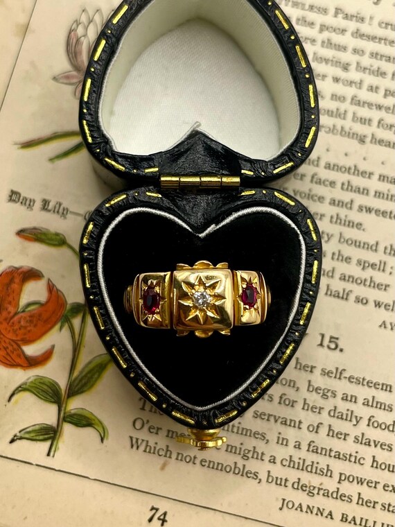 Antique 18ct Diamond and Ruby Chester ring - image 1