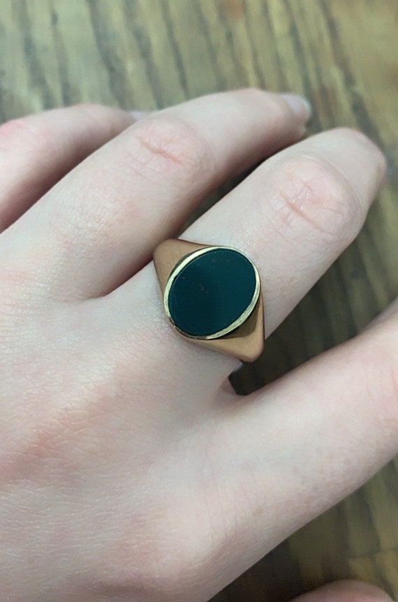 Vintage 9ct Gold Bloodstone Signet Ring