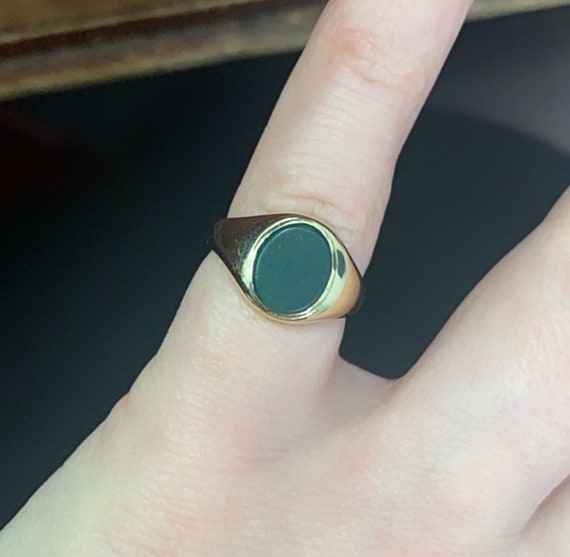 Vintage 1987 9ct Gold Bloodstone Signet Ring