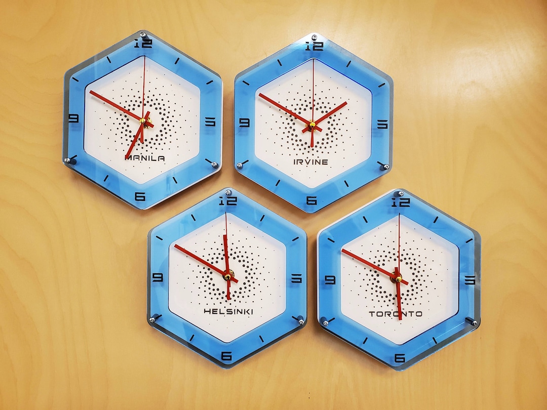 Multi Time Zone Decorative Wall Clock. Build Your One of a Etsy