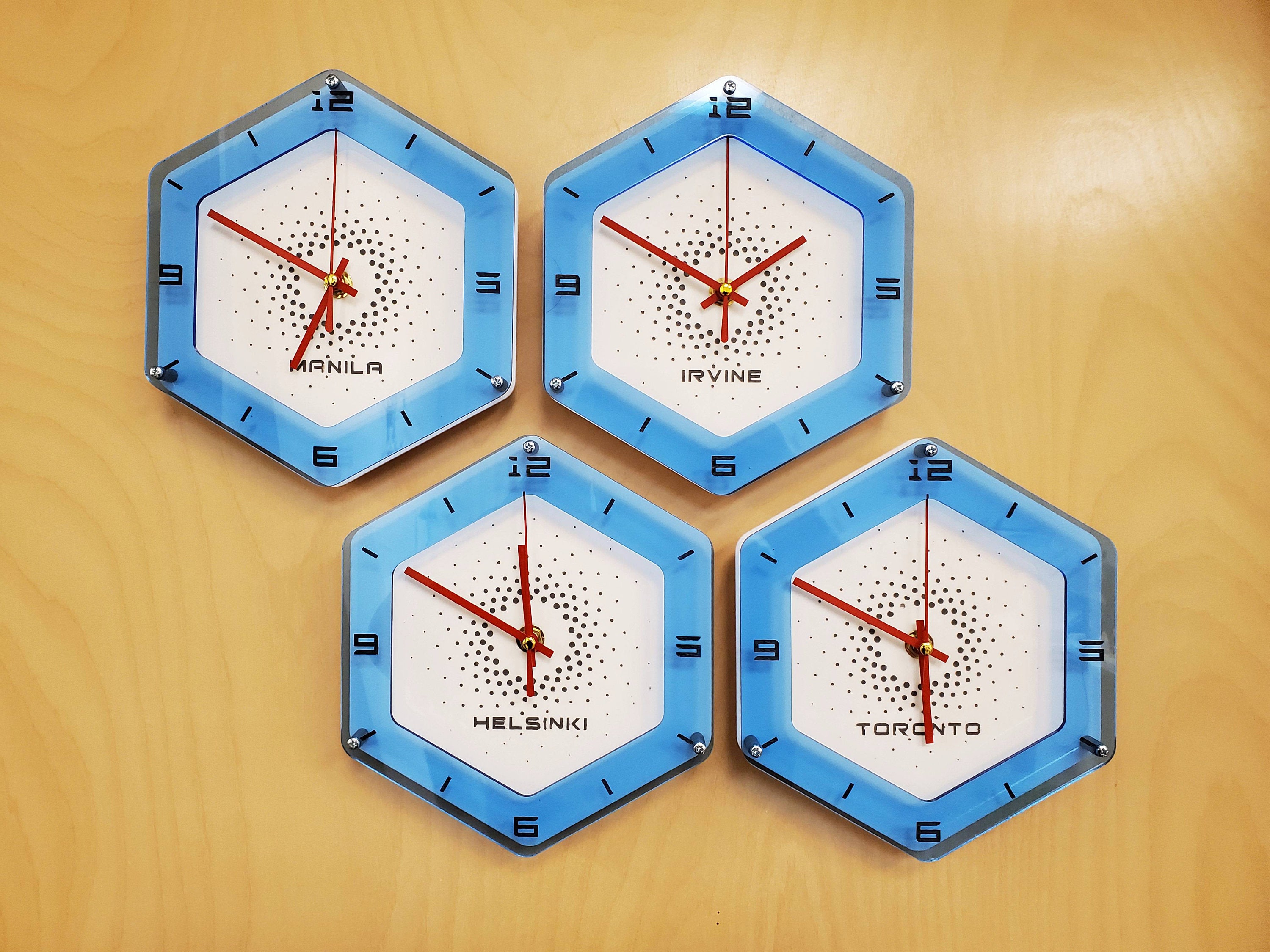 Multi Time Zone Decorative Wall Clock. Build Your One of a Etsy