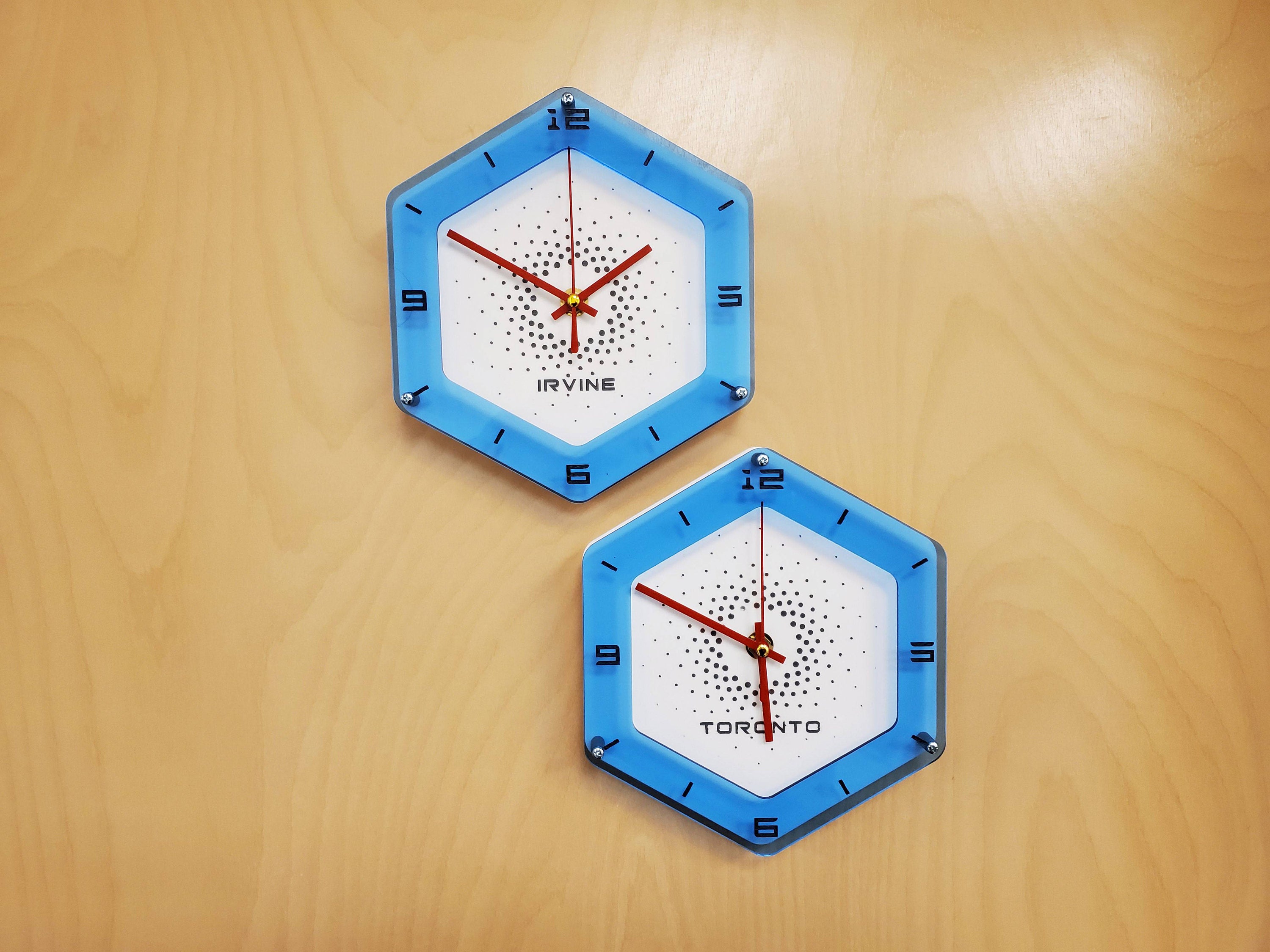 Multi Time Zone Decorative Wall Clock. Build Your One of a Etsy