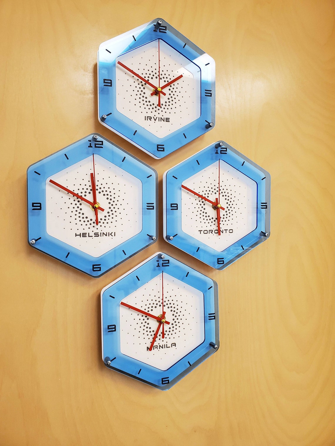 Multi Time Zone Decorative Wall Clock. Build Your One of a Etsy India