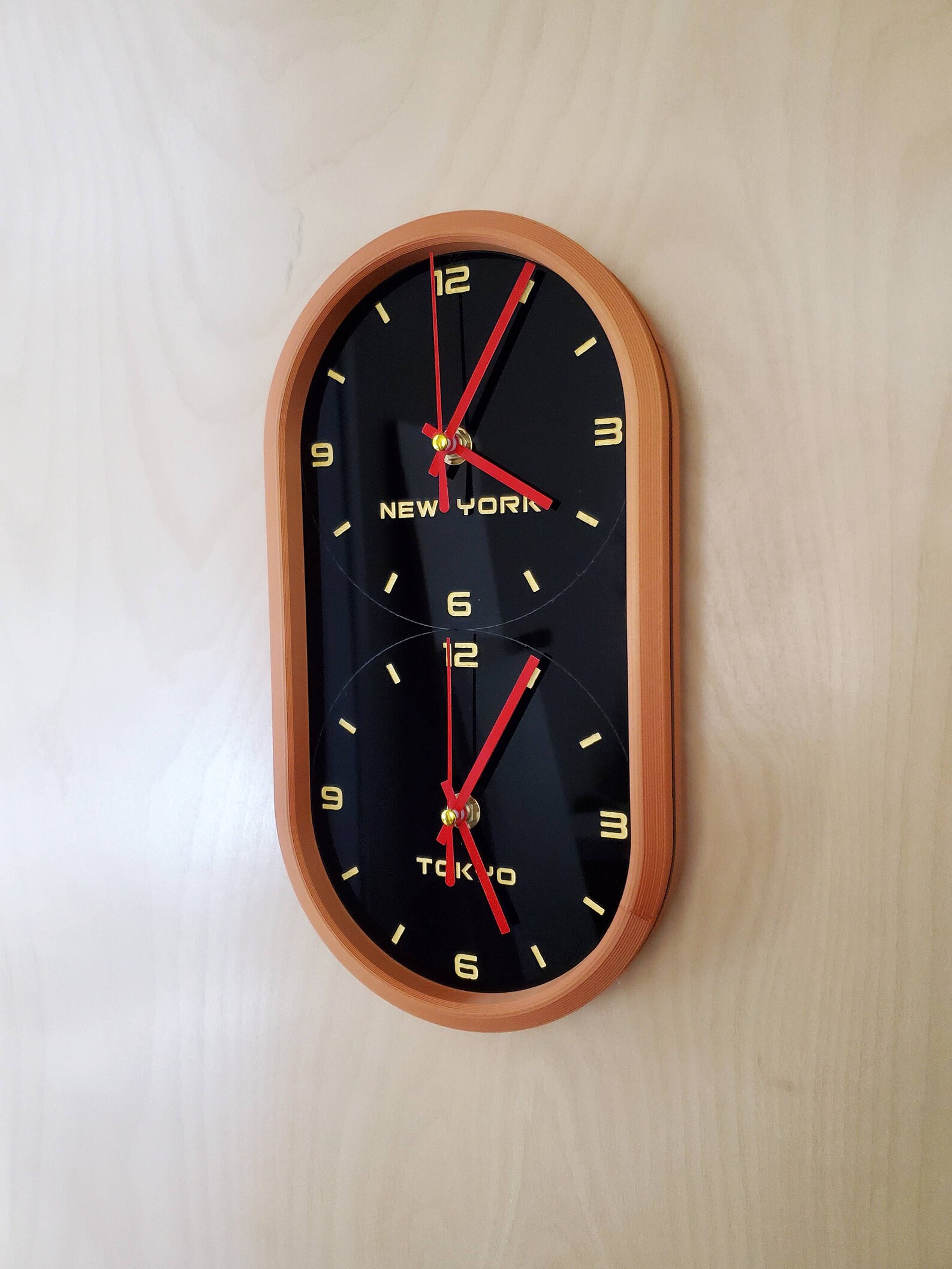Dual Time Zone Wall Clock Customize time zone Etsy