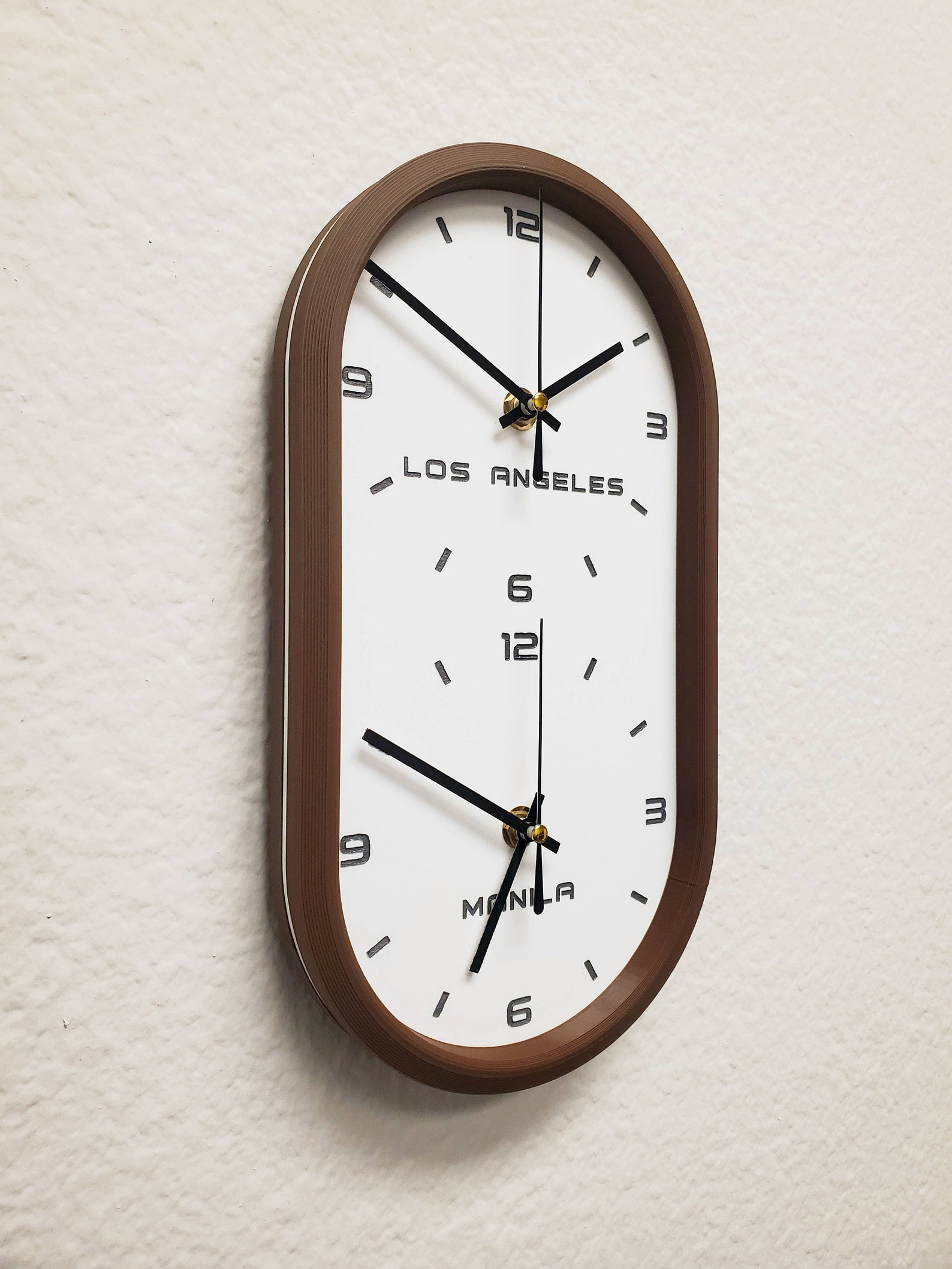 Dual Time Zone Wall Clock Customize time zone Etsy