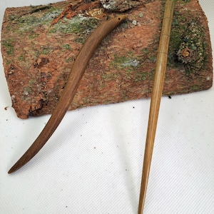 Bamboo & Snake Brown Sandalwood Hair Sticks