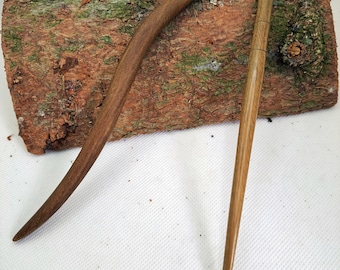 Bambus & Schlange Braun Sandelholz Haarstäbe