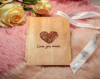 Wood Card Love You More - Valentines Day Card