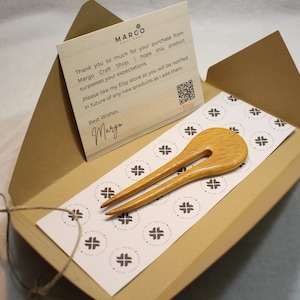 Hair Pin Fork Yellow Two Prong