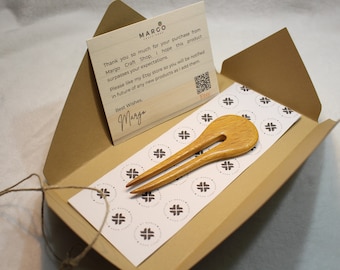 Hair Pin Fork Yellow Two Prong
