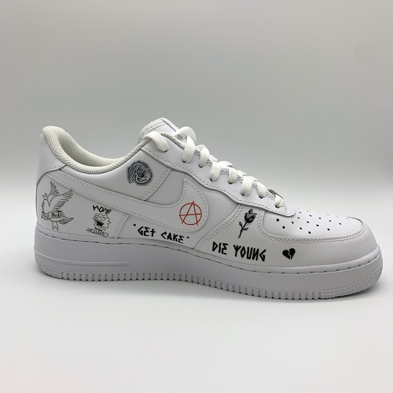 Nike Air Force 1 Lil Peep Sneaker Custom Etsy Nike Air Force 1 Lil Peep Sneaker Custom Etsy