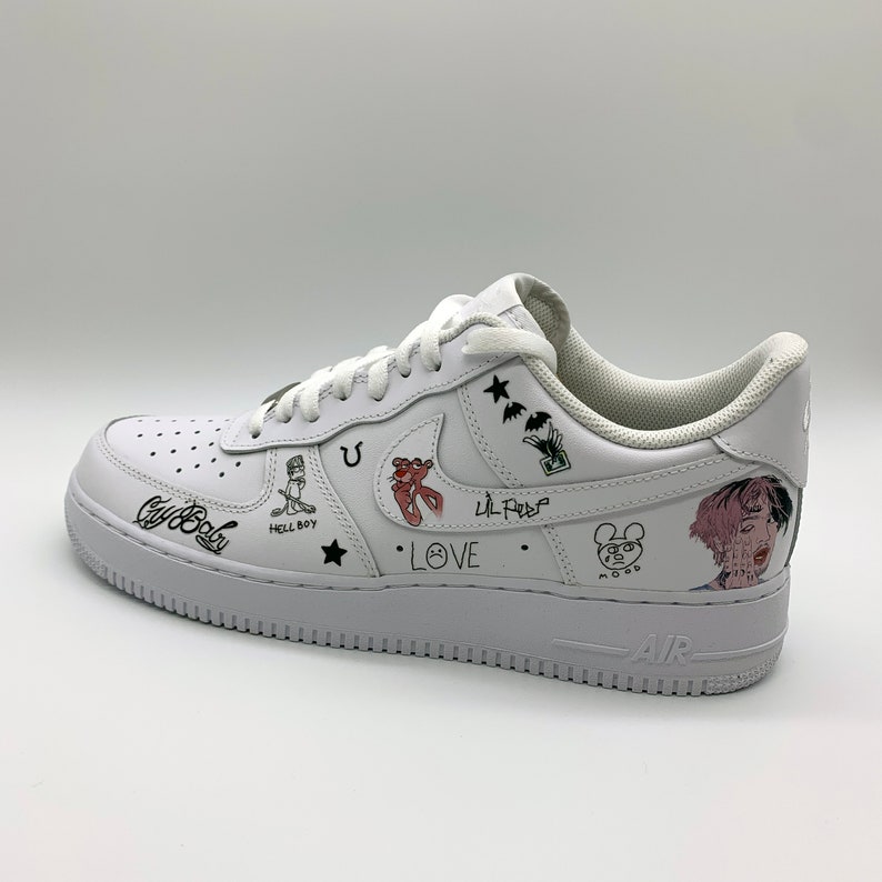 Nike Air Force 1 / Lil Peep Sneaker Custom | Etsy