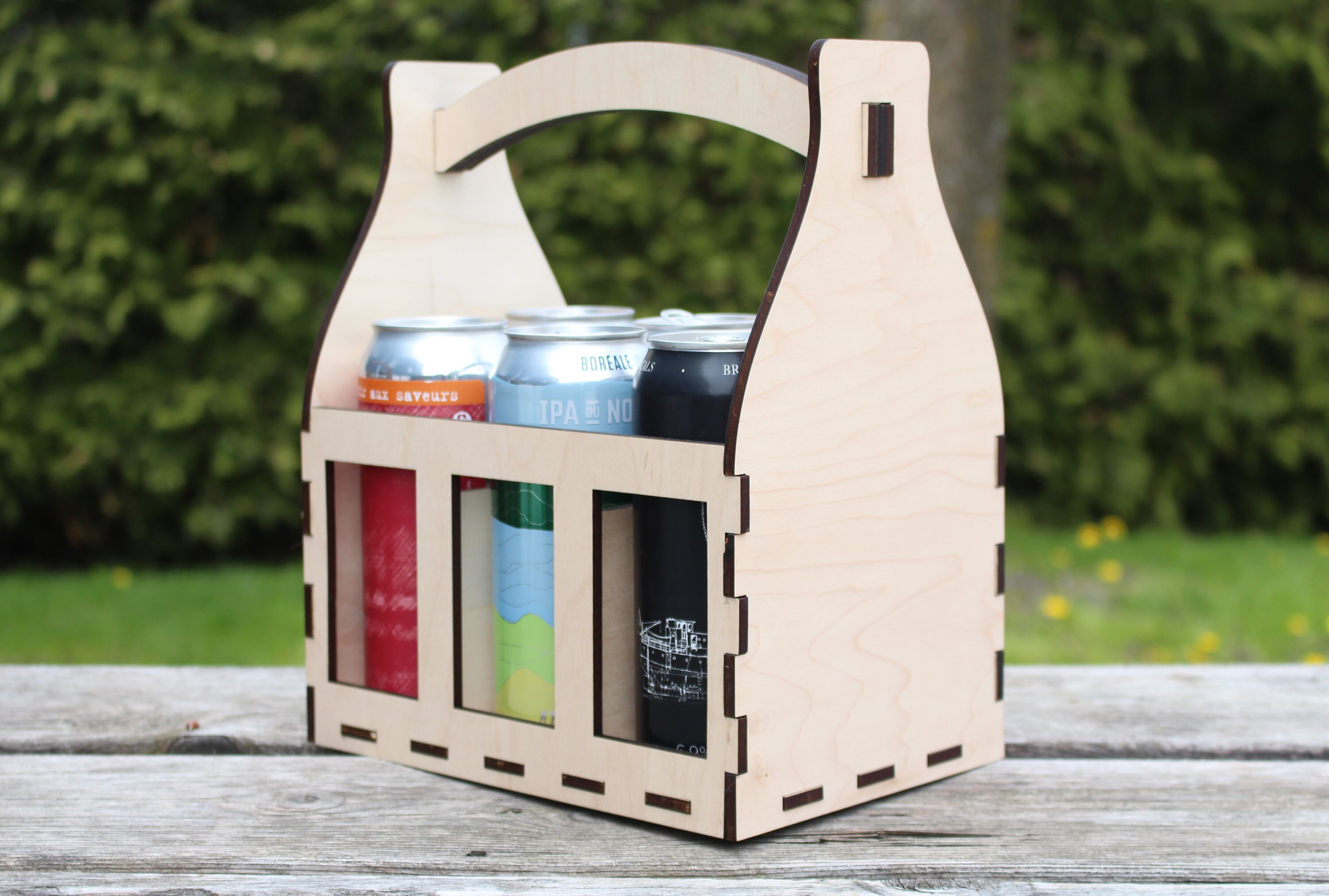 Wooden beer crate 6 cans Etsy