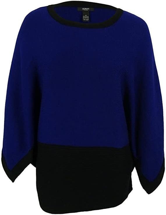 Alfani Womens Colorblock Long Pullover Top