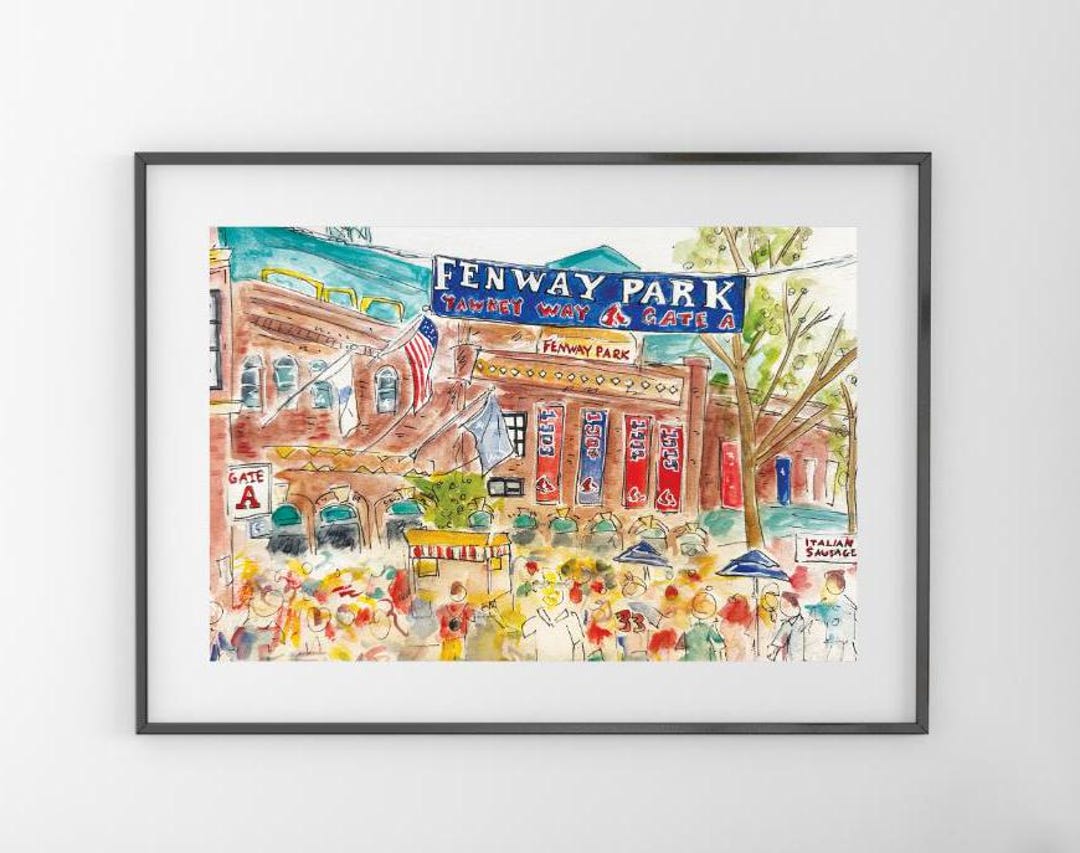 Fenway Park Watercolor Print: Boston Red Sox Art - 11x14 inches