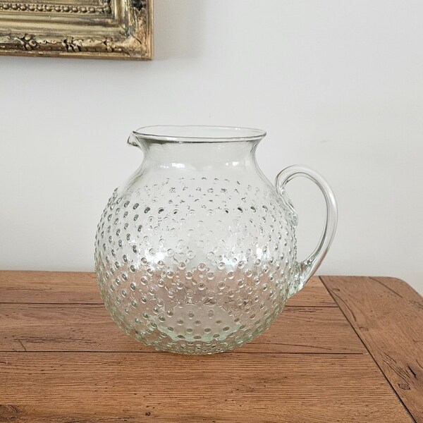 Hobnail Pitcher / Vintage Glass Pitcher