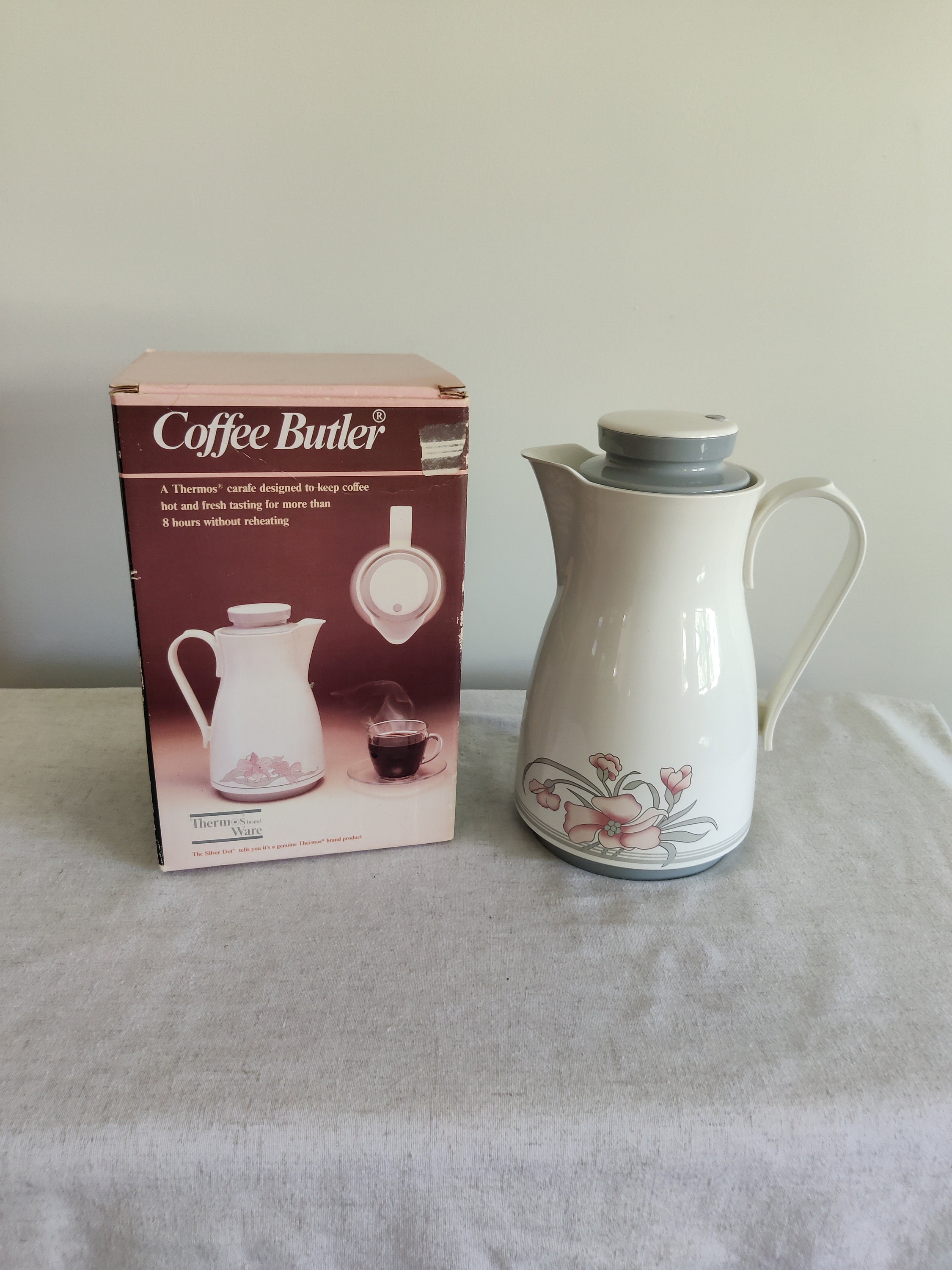 Coffee Butler / Vintage Thermos Carafe / Ellie Floral Thermos