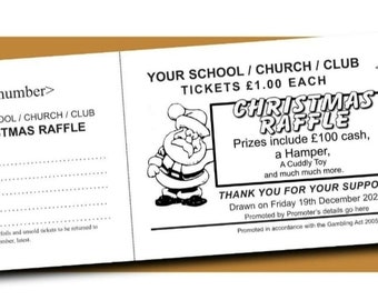 500 Raffle tickets in books of 5 made to order fundraising, prize draw tickets