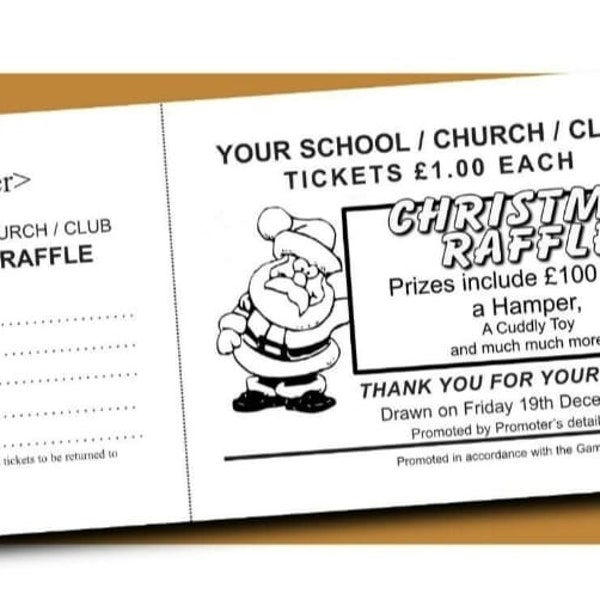 500 Raffle tickets in books of 5 made to order fundraising, prize draw tickets