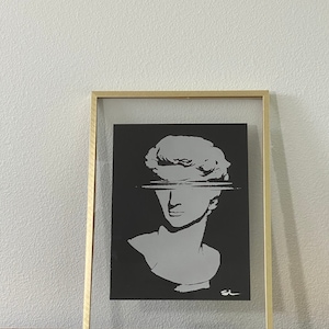 High End Limited Edition Metallic Gold/Silver Black David Bust Silk-screen Print, Art Print, Prints, , Gift Idea
