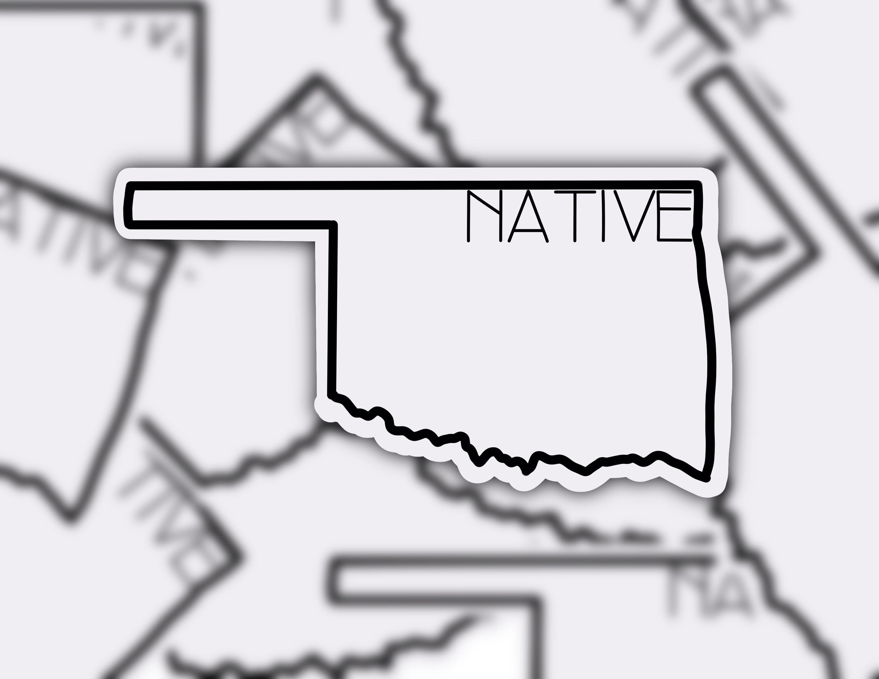 Oklahoma Native Hand Drawn Sticker Etsy