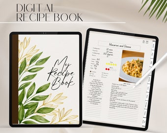 Digitaal Receptenboek | Receptendagboek | Wekelijkse maaltijdplanner | Boodschappenlijsten | Digitale Planner| Journaal | Goede notities | Bekendheid | iPad |