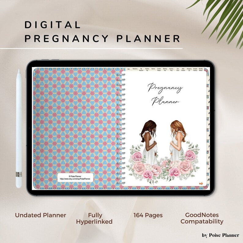 Digital Pregnancy Journal, Digital Pregnancy Planner, Goodnotes Planner, Weekly/monthly, Baby ...
