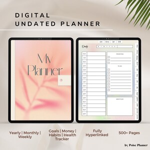 Premium Digital Planner, GoodNotes Planner, Undated Planner, Digital Journal, Monthly, Weekly, Daily Tracking, Colorful Gradient Background