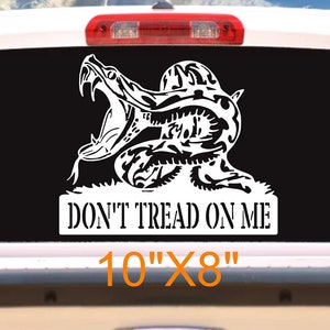 don&#39;t tread on me snake car decal, patriotic sticker, freedom emblem, American flag, political decal, liberty supporter gift, 2a support.