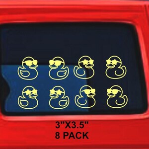 GEEP ducking gift decal pack 4 and 8 pack option, stylish cute rubber ducks with sunglasses decal stickers 3&quot;X3.5&quot; AND 4&quot;X4.5&quot; INCHES