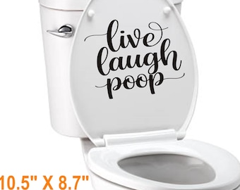 SUPERDANT 4-Piece Funny Bathroom Vinyl Wall Stickers - Toilet Humor Decals, Waterproof, Peel & Stick (Black Designs)