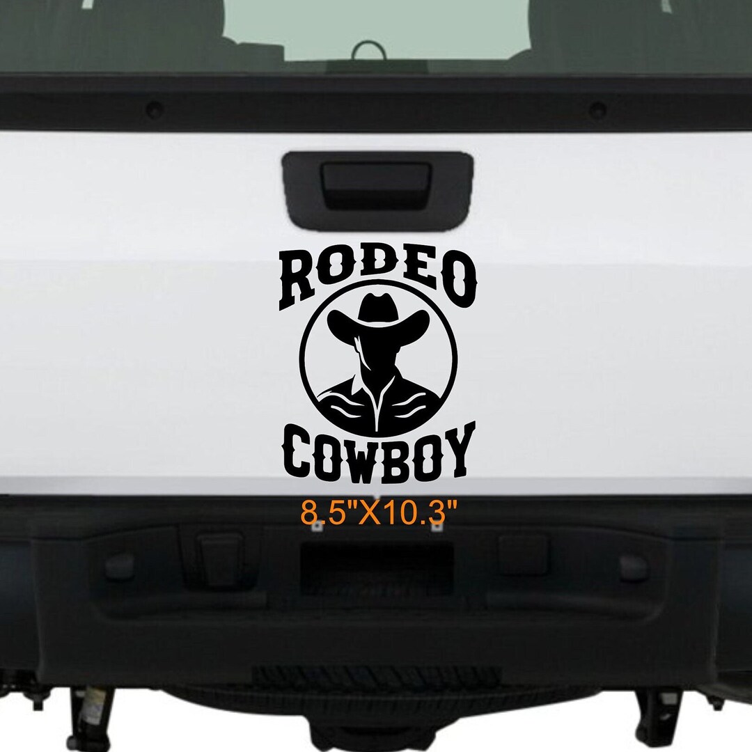 Rodeo Cowboy With Hat Adhesive Vinyl Car Decal Sticker Southern Rodeo ...
