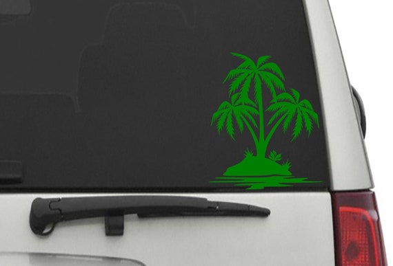 Car Decals - Car Stickers, Island Palm Tree Car Decals