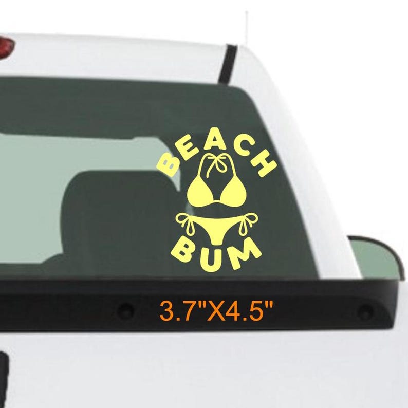 Beach Bum Bikini Decal Fun Vinyl Sticker for Cars, Beach Gear, Summer ...