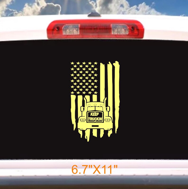 Keep on Truckin American Flag Decal Semi Truck Vinyl Sticker, for ...