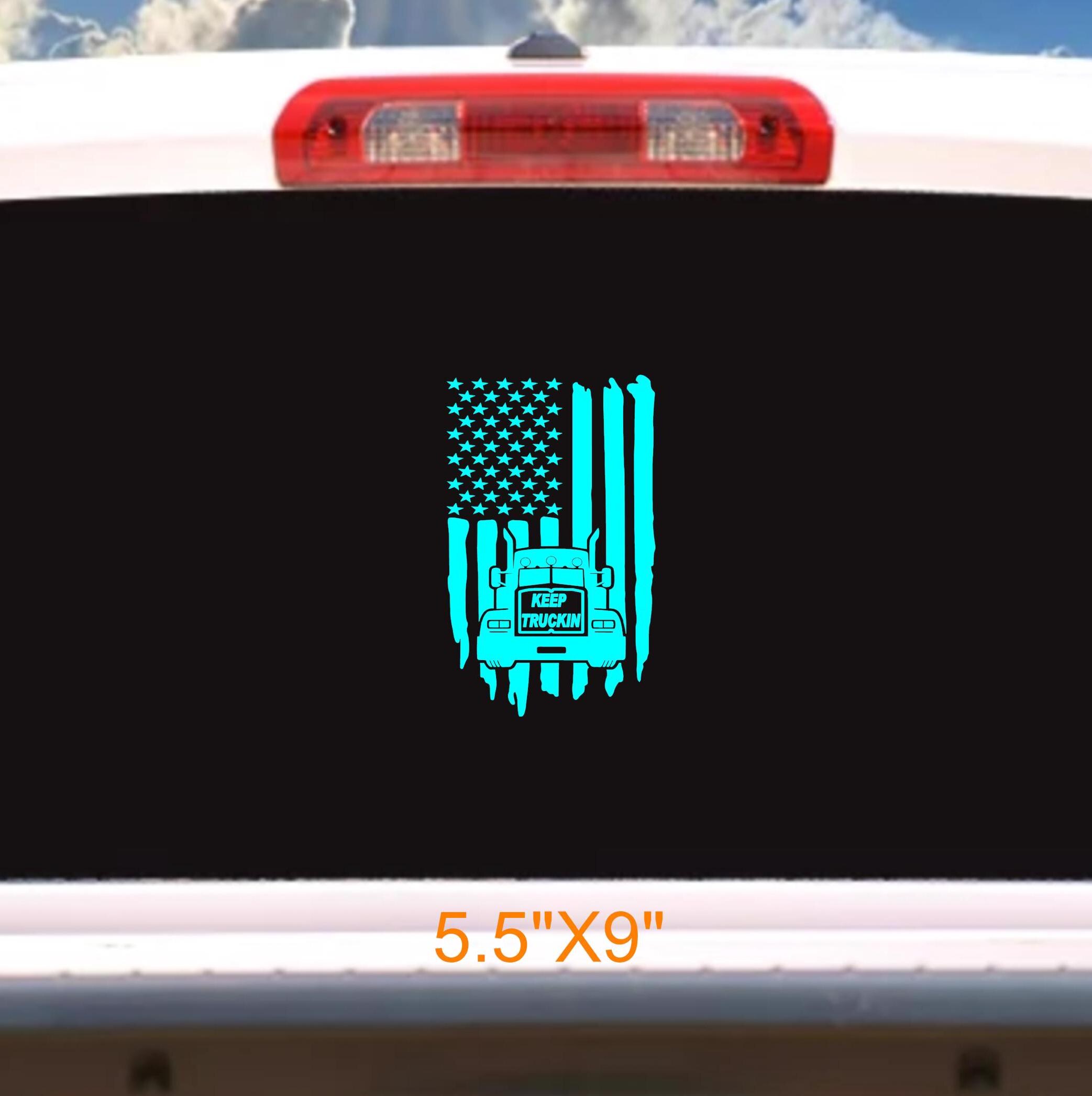 Keep on Truckin American Flag Decal Semi Truck Vinyl Sticker, for ...