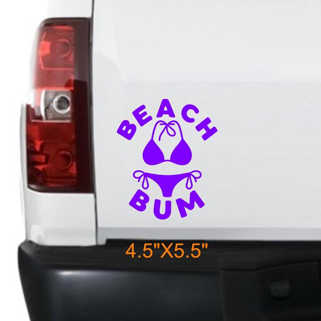 Beach Bum Bikini Decal Fun Vinyl Sticker for Cars, Beach Gear, Summer ...