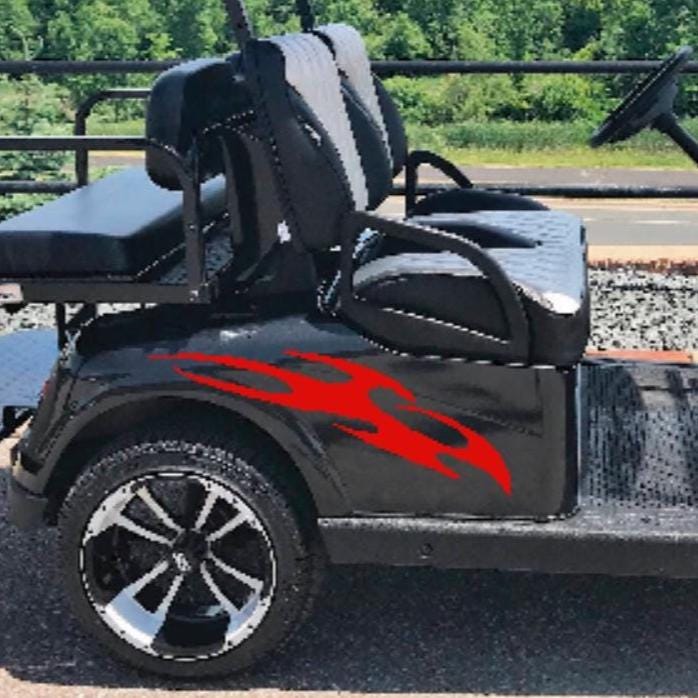 Universal Golf Cart Side Stripe Decals Flame Tribal Swoosh Graphics Set ...