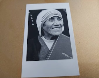 Mother Teresa Postcard  Love Has To Be Put to Action  Catholic Design Postcard